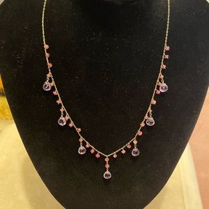 Blue Nile gemstone 14K necklace